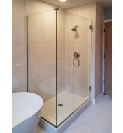 Shower Doors Dubai – 10 mm Frameless & Sliding Tempered Glass Shower Enclosures, Curved, Etched, Sandblasted & Decorative Bathroom Shower Doors by INFOCUS Glass & Aluminium Works, UAE